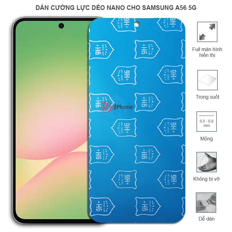 Dán cường lực dẻo trong hoặc nhám cho Samsung A56 5G