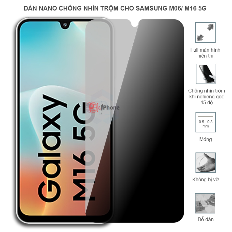 Dán cường lực dẻo chống nhìn trộm trong HD hoặc nhám AG cho Samsung M06/ M16 5G
