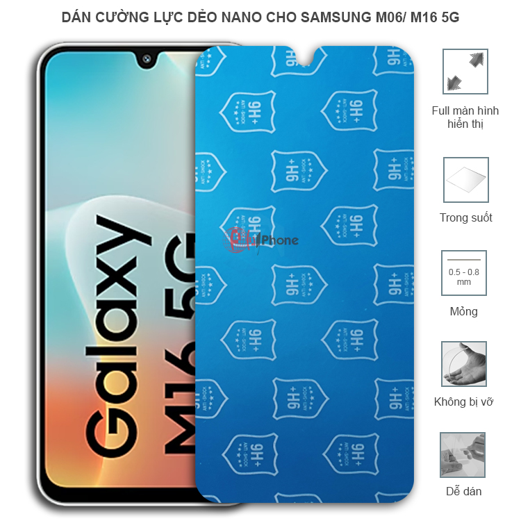Dán cường lực dẻo trong hoặc nhám cho Samsung M06/ M16 5G