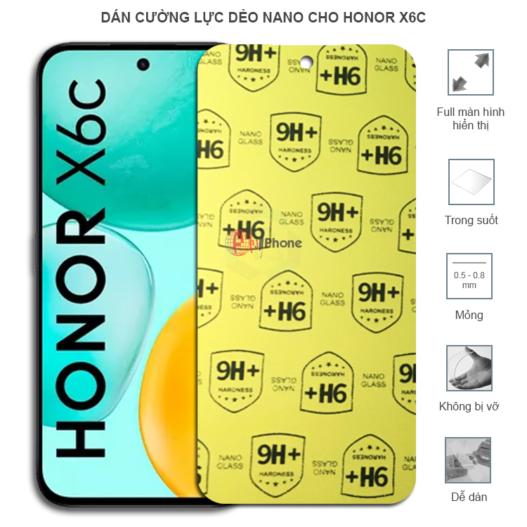 Dán cường lực dẻo trong hoặc nhám cho Honor X6b/ X6c