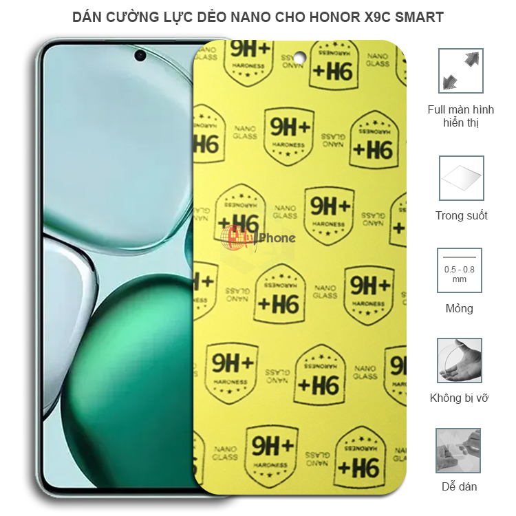 Dán cường lực dẻo trong hoặc nhám cho Honor X9c Smart