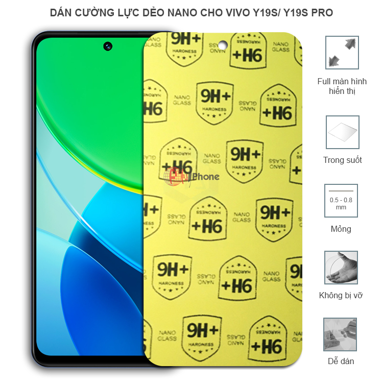 Dán cường lực dẻo trong hoặc nhám cho Vivo Y19s/ Y19s Pro