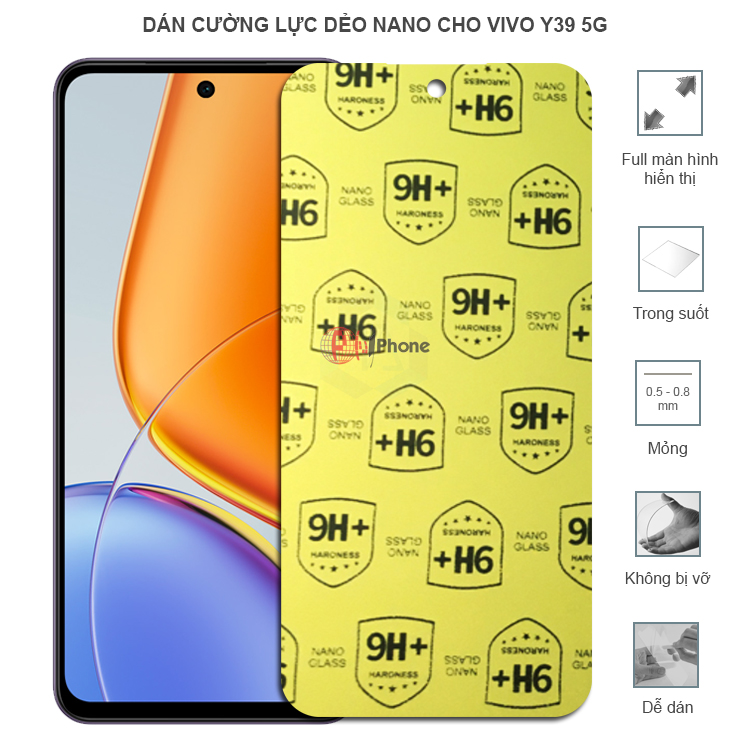 Dán cường lực dẻo trong hoặc nhám cho Vivo Y39 5G