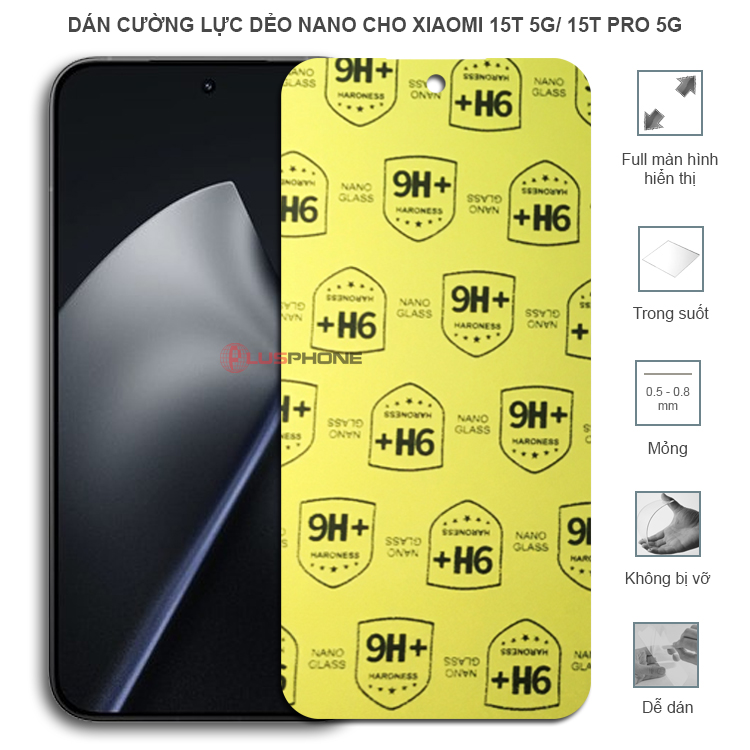 Dán cường lực dẻo trong hoặc nhám cho Xiaomi 15T 5G/ 15T Pro 5G