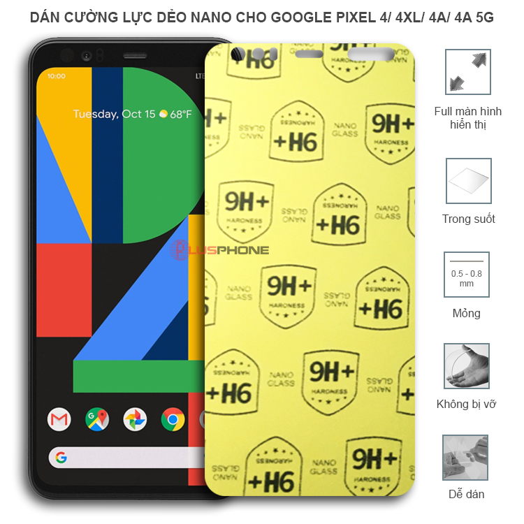 Dán cường lực dẻo trong hoặc nhám cho Google Pixel 4/ Pixel 4XL/ Pixel 4a/ Pixel 4a 5G