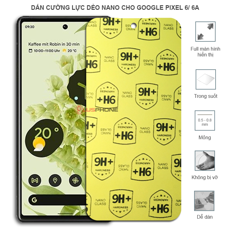 Dán cường lực dẻo trong hoặc nhám cho Google Pixel 6/ Pixel 6a