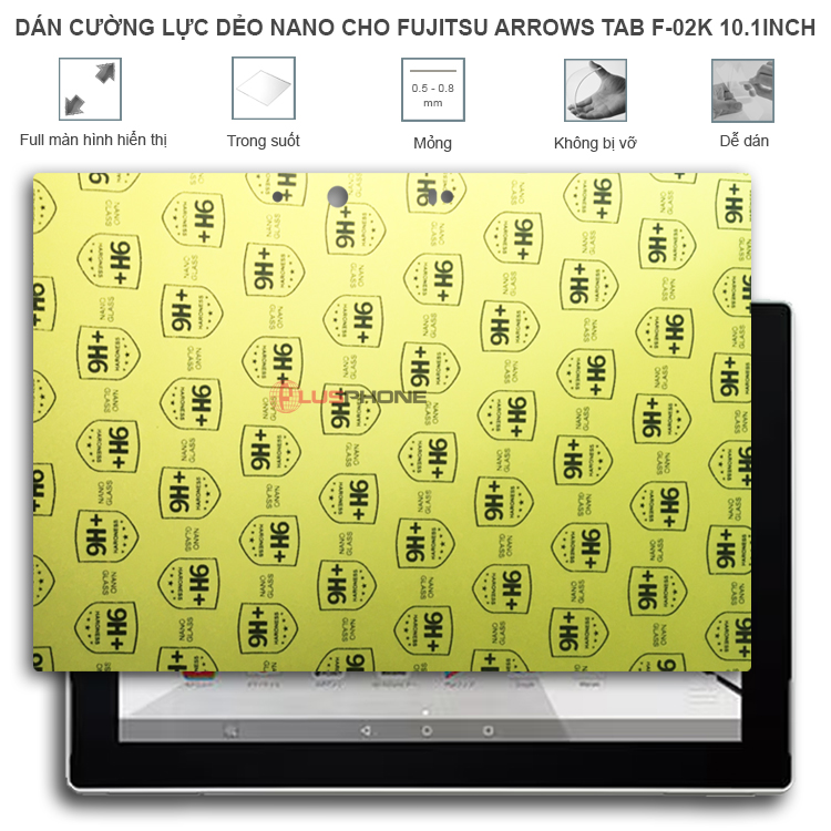 Dán cường lực dẻo trong hoặc nhám cho Fujitsu Arrows Tab F-02k (10.1 inch)