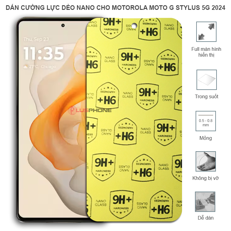 Dán cường lực dẻo trong hoặc nhám cho Motorola Moto G Stylus 5G 2024
