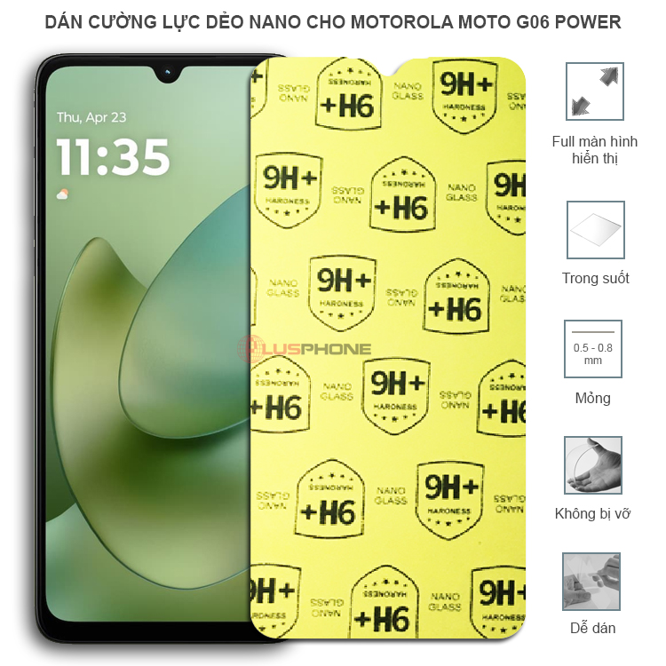 Dán cường lực dẻo trong hoặc nhám cho Motorola Moto G06 Power