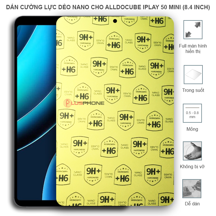 Dán cường lực dẻo trong hoặc nhám cho Alldocube iPlay 50 mini (8.4 inch)
