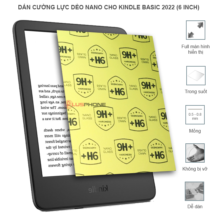 Dán cường lực dẻo trong hoặc nhám cho Kindle Basis 2022 (6 inch)