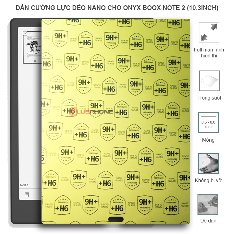 Dán cường lực dẻo trong hoặc nhám cho Onyx Boox Note 2 (10.3 inch)