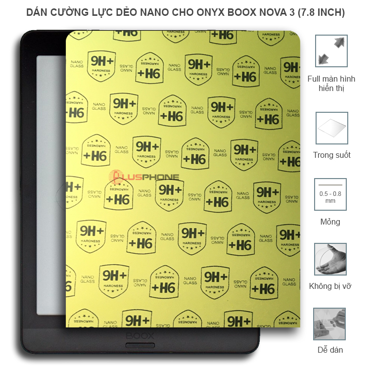 Dán cường lực dẻo trong hoặc nhám cho Onyx Boox Nova 3 (7.8 inch)