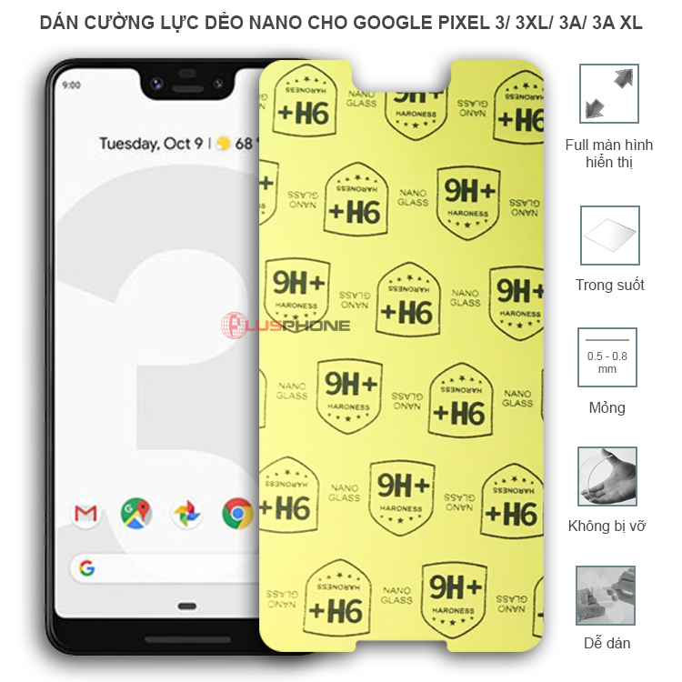 Dán cường lực dẻo trong hoặc nhám cho Google Pixel 3/ Pixel 3XL/ Pixel 3a/ Pixel 3a XL