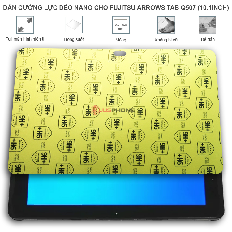 Dán cường lực dẻo trong hoặc nhám cho Fujitsu Arrows Tab Q507 (10.1 inch)