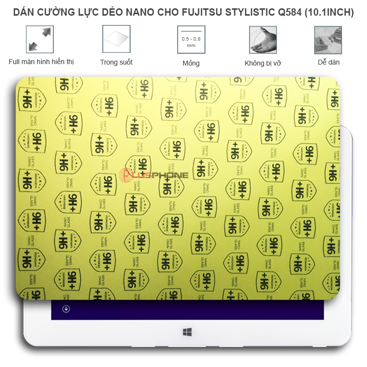 Dán cường lực dẻo trong hoặc nhám cho Fujitsu Stylistic Q584 (10.1 inch)