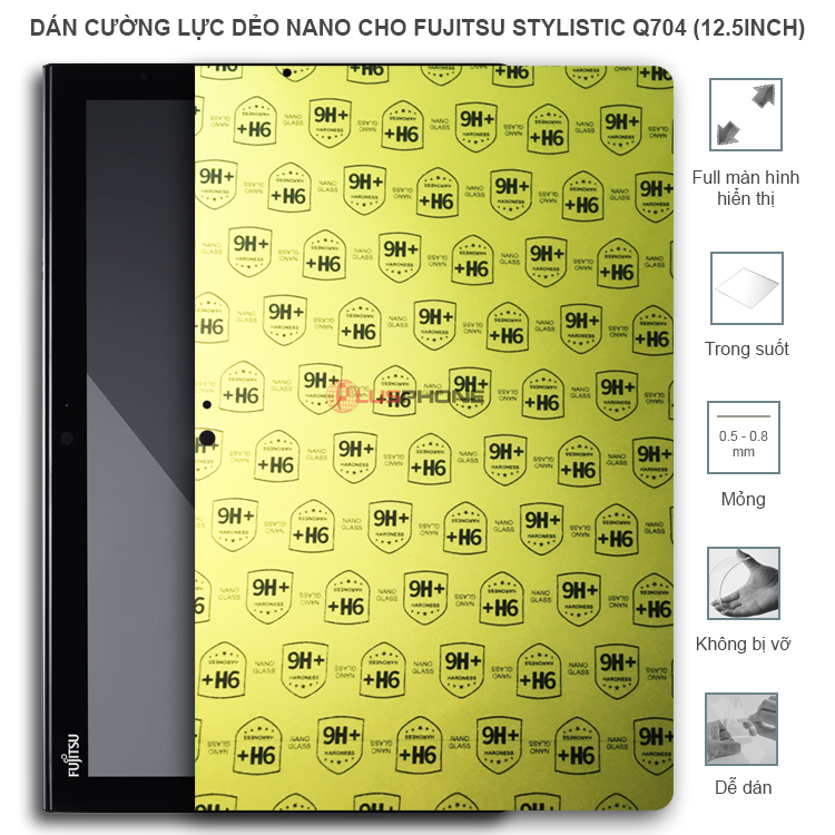 Dán cường lực dẻo trong hoặc nhám cho Fujitsu Arrows Tab Q704 (12.5 inch)