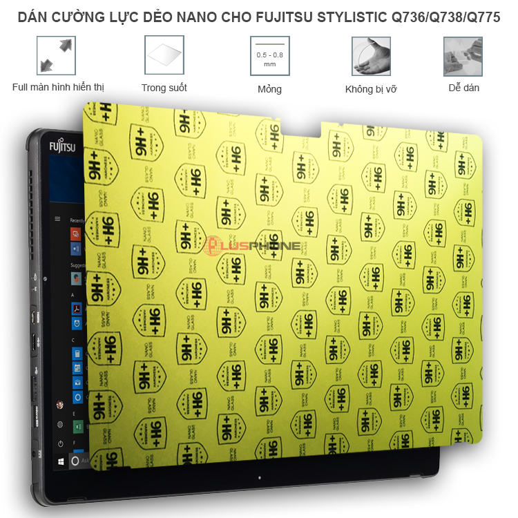 Dán cường lực dẻo trong hoặc nhám cho Fujitsu Stylistic Q736/ Q738/ Q775 (13.3 inch)