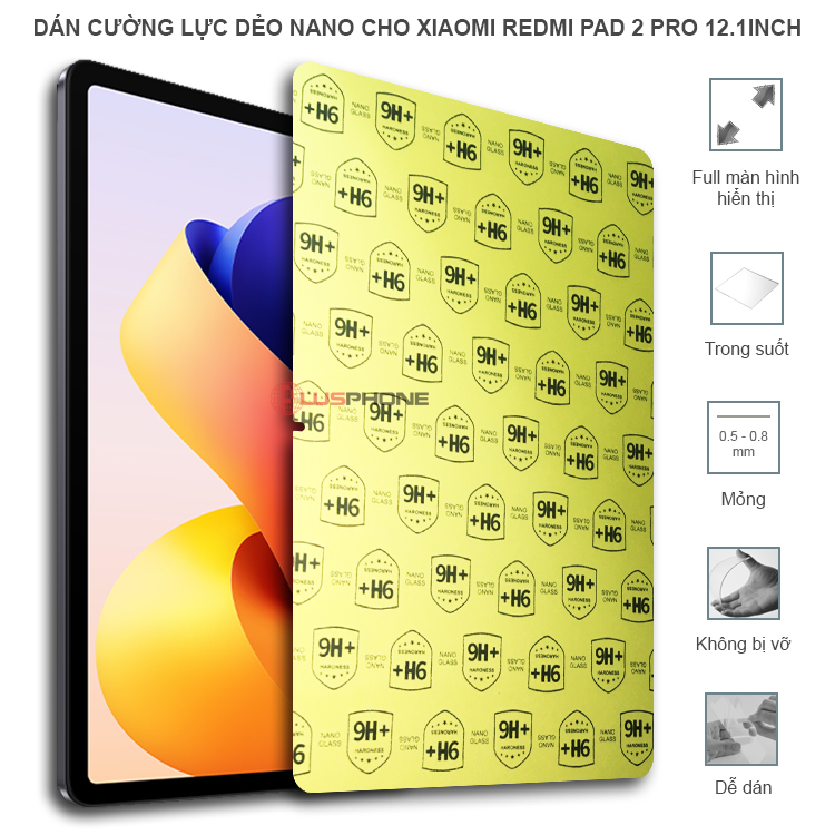 Dán cường lực dẻo trong hoặc nhám cho Xaomi Redmi Pad 2 Pro 12.1 inch