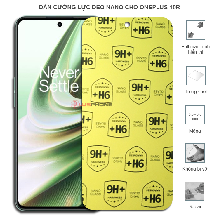 Dán cường lực dẻo trong hoặc nhám cho OnePlus 10R