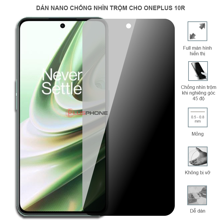 Dán cường lực dẻo chống nhìn trộm trong HD hoặc nhám AG cho OnePlus 10R