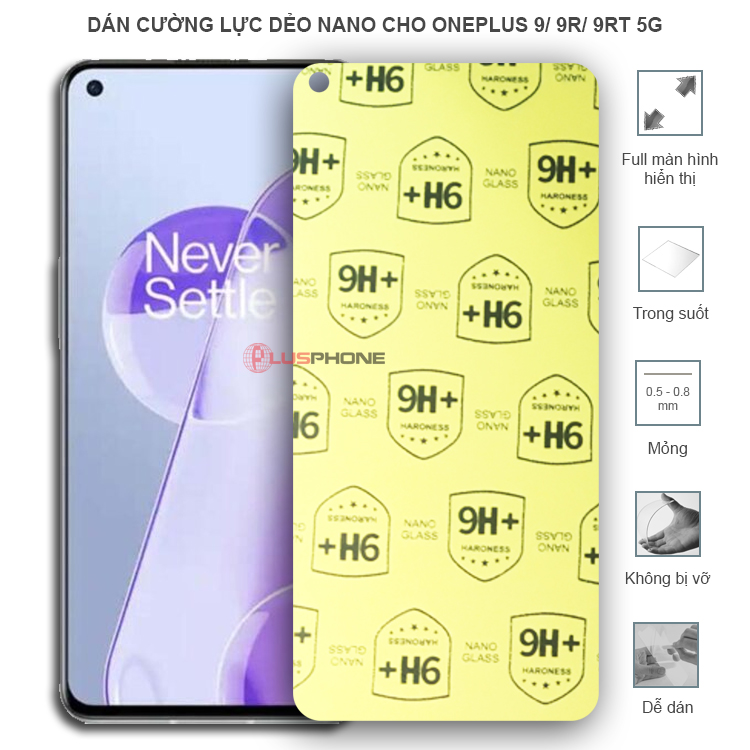 Dán cường lực dẻo trong hoặc nhám cho OnePlus 9/ 9R/ 9RT 5G