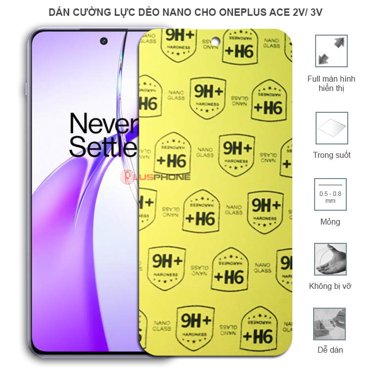 Dán cường lực dẻo trong hoặc nhám cho OnePlus Ace 2v/ Ace 3v 5G