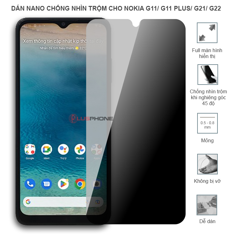 Dán cường lực dẻo chống nhìn trộm trong HD hoặc nhám AG cho Nokia G11/ G11 Plus/ G21/ G22
