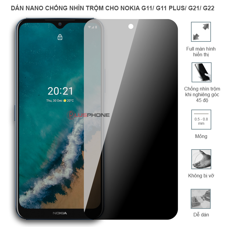 Dán cường lực dẻo chống nhìn trộm trong HD hoặc nhám AG cho Nokia G50