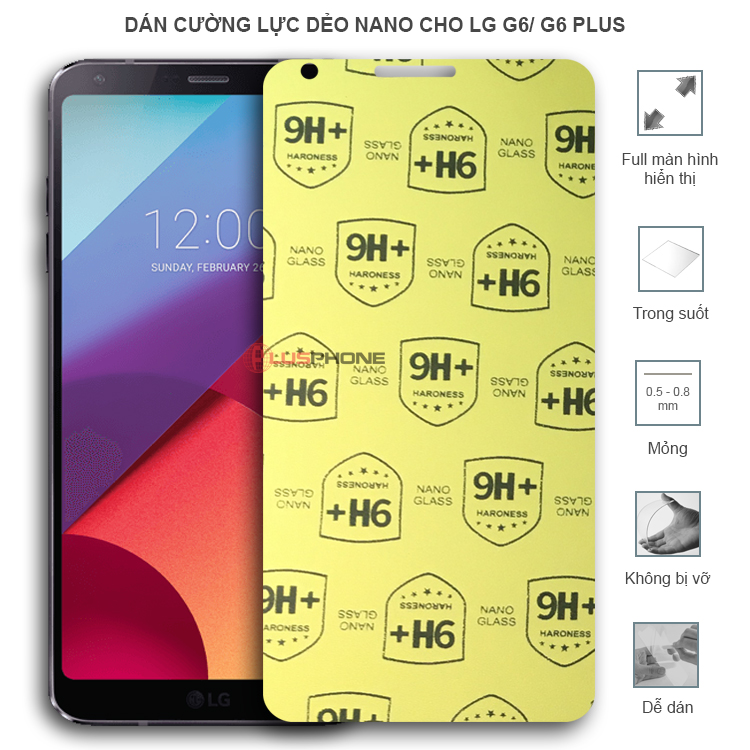 Dán cường lực dẻo trong hoặc nhám cho LG G6/ G6 Plus