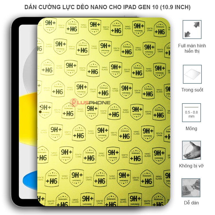 Dán cường lực dẻo trong hoặc nhám cho iPad Gen 10 (10.9 inch)