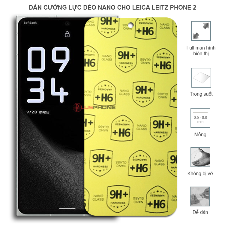 Dán cường lực dẻo trong hoặc nhám cho Leica Leitz Phone 2