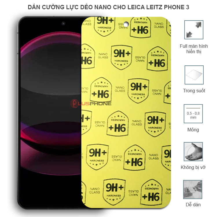 Dán cường lực dẻo trong hoặc nhám cho Leica Leitz Phone 3