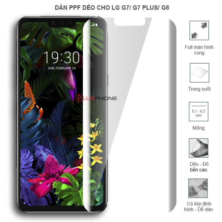 Dán PPF dẻo full màn hình trong hoặc nhám cho LG G7/ G7 Plus/ G8 ThinQ