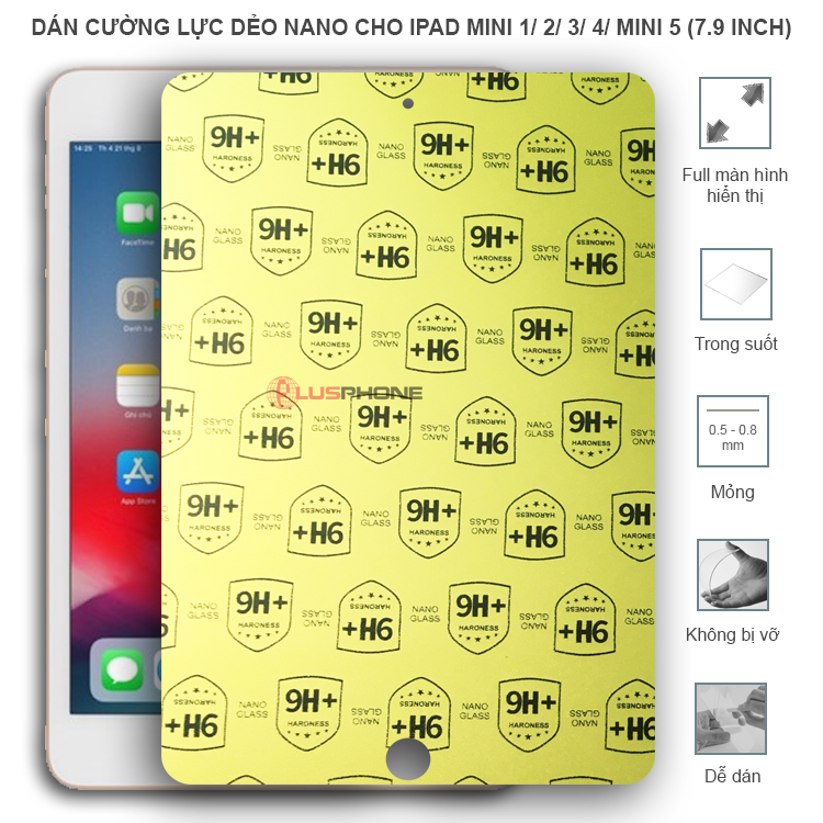 Dán cường lực dẻo trong hoặc nhám cho iPad Mini 1/ Mini 2/ Mini 3/ Mini 4/ Mini 5 (7.9 inch)