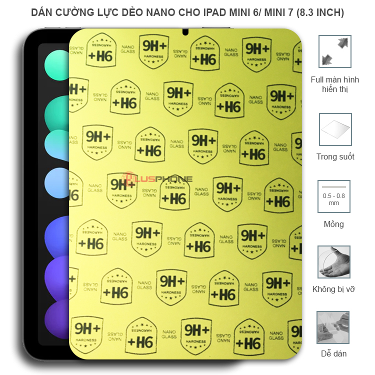 Dán cường lực dẻo trong hoặc nhám cho iPad Mini 6/ Mini 7 (8.3 inch)