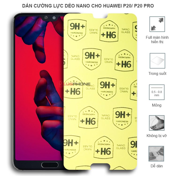 Dán cường lực dẻo trong hoặc nhám cho Huawei P20/ P20 Pro