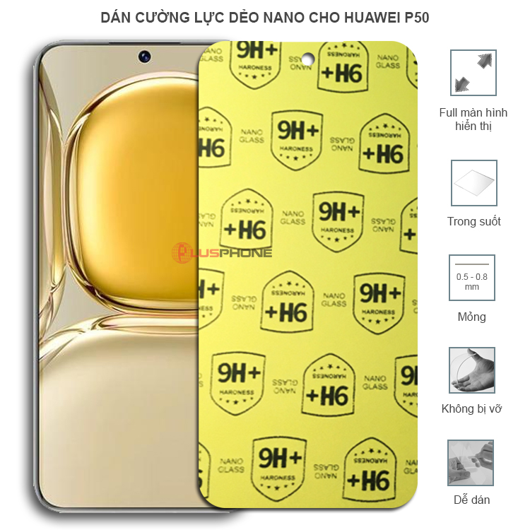 Dán cường lực dẻo trong hoặc nhám cho Huawei P50