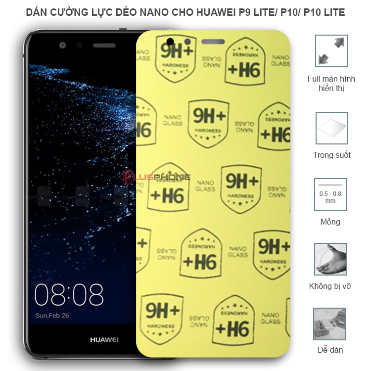 Dán cường lực dẻo trong hoặc nhám cho Huawei P9 Lite/ P10/ P10 Lite