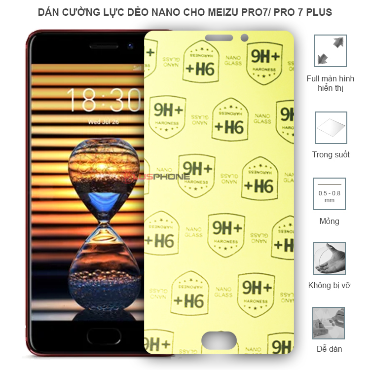 Dán cường lực dẻo trong hoặc nhám cho Meizu Pro 7/ Pro 7 Plus