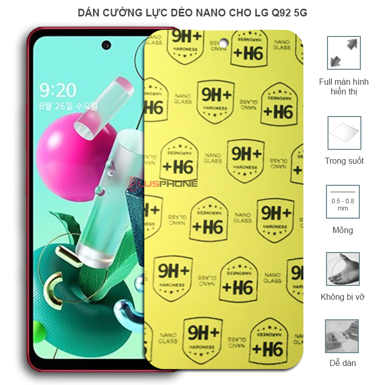 Dán cường lực dẻo trong hoặc nhám cho LG Q92 5G