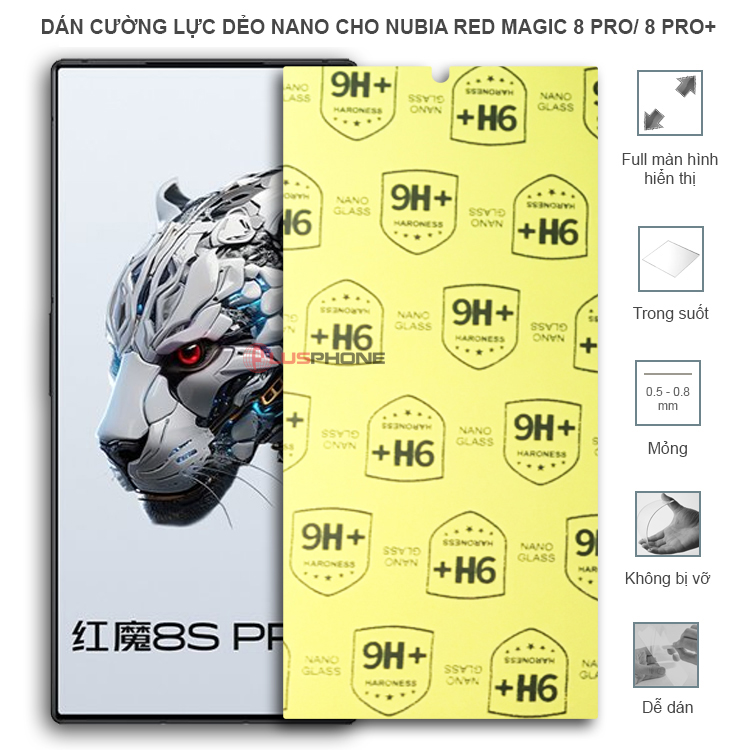 Dán cường lực dẻo trong hoặc nhám cho ZTE Nubia Red Magic 8 Pro/ 8 Pro+