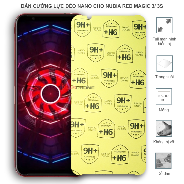 Dán cường lực dẻo trong hoặc nhám cho ZTE Nubia Red Magic 3/ 3s