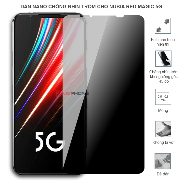 Dán cường lực dẻo chống nhìn trộm trong HD hoặc nhám AG cho ZTE Nubia Red Magic 5G