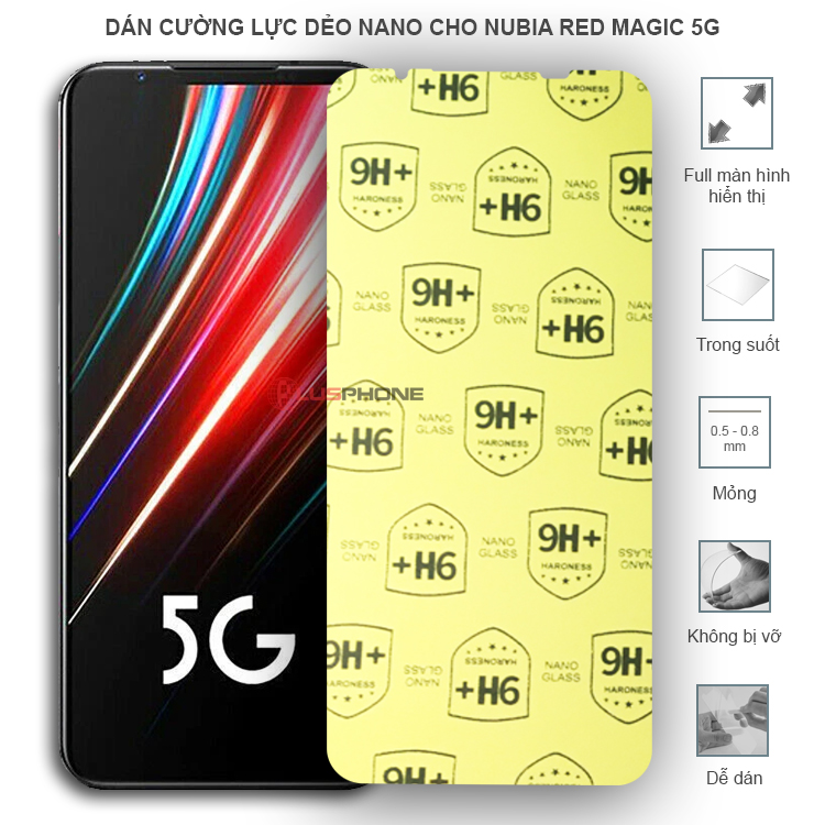 Dán cường lực dẻo trong hoặc nhám cho ZTE Nubia Red Magic 5G