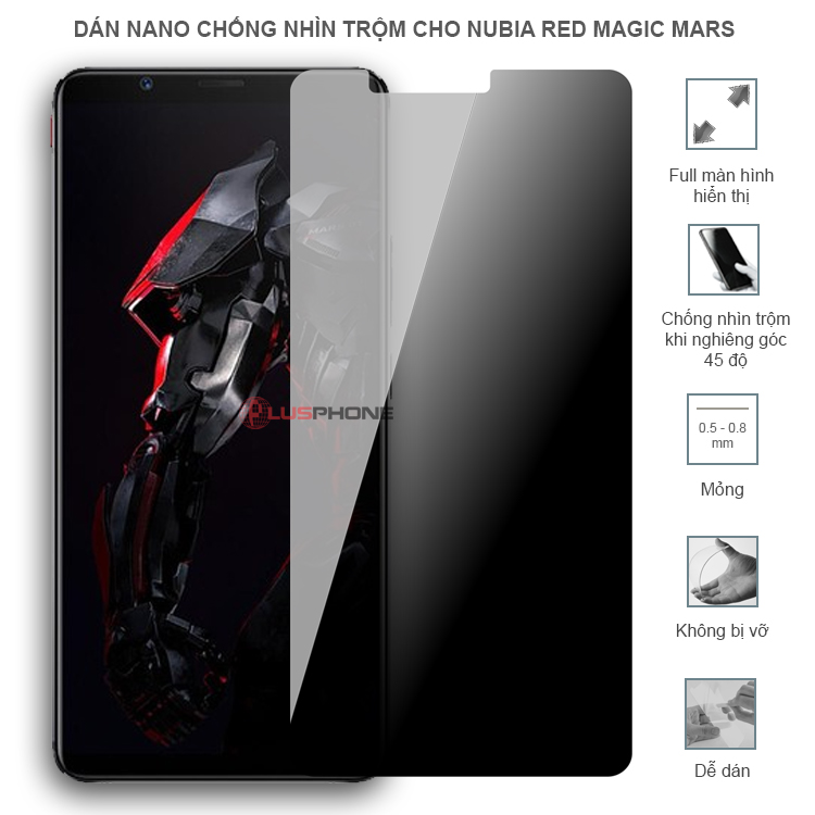 Dán cường lực dẻo chống nhìn trộm trong HD hoặc nhám AG cho ZTE Nubia Red Magic Mars