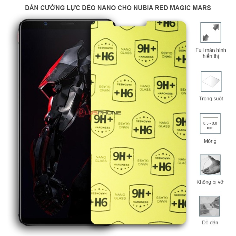 Dán cường lực dẻo trong hoặc nhám cho ZTE Nubia Red Magic Mars