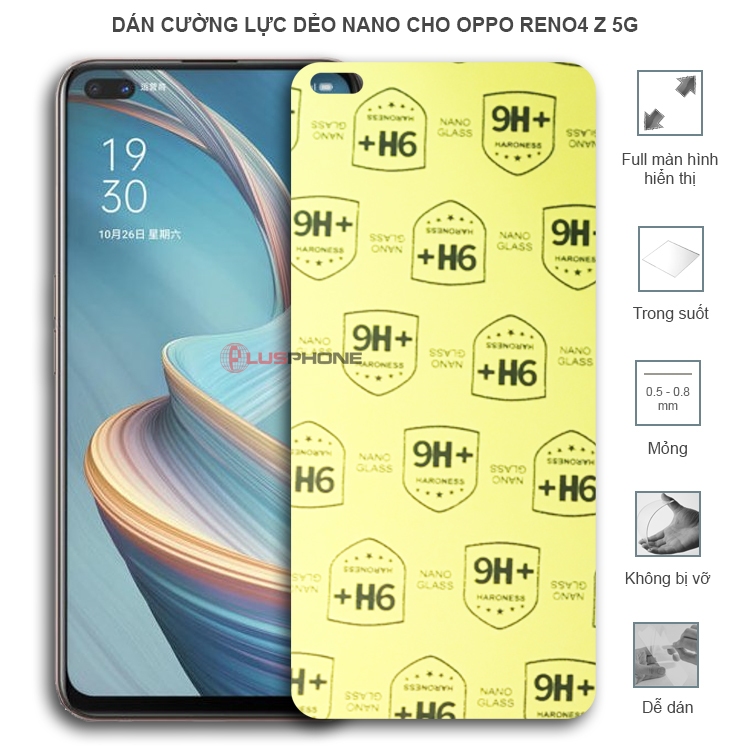 Dán cường lực dẻo trong hoặc nhám cho Oppo Reno4/ Reno 4Z 5G