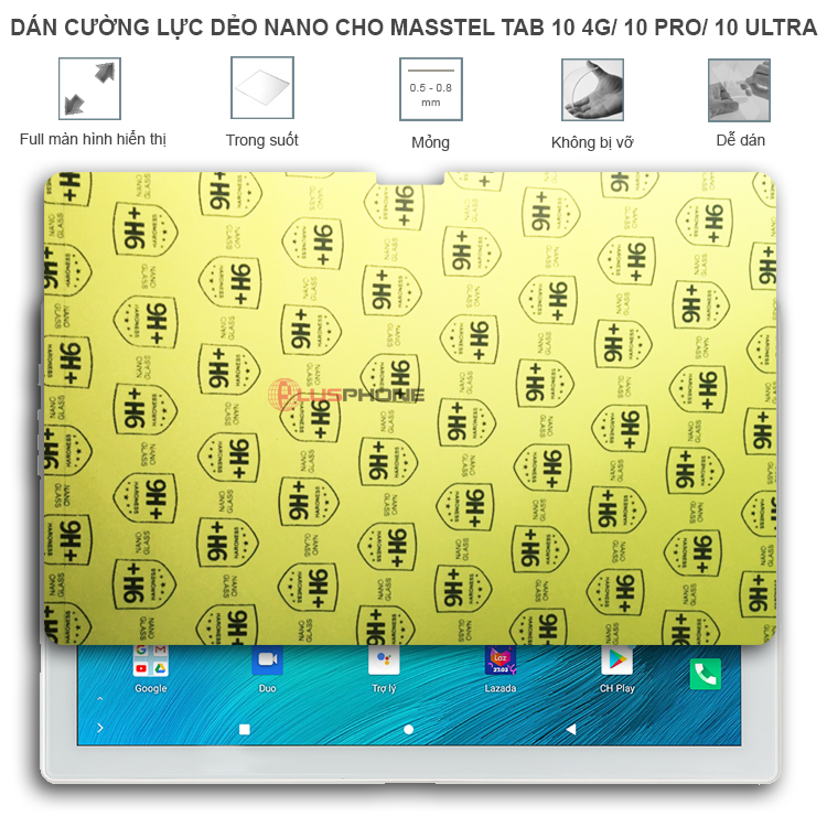 Dán cường lực dẻo trong hoặc nhám cho Masstel Tab 10 4G/ Tab 10 Pro/ Tab 10 ultra