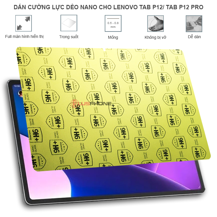 Dán cường lực dẻo trong hoặc nhám cho Lenovo Tab P12/ Tab P12 Pro
